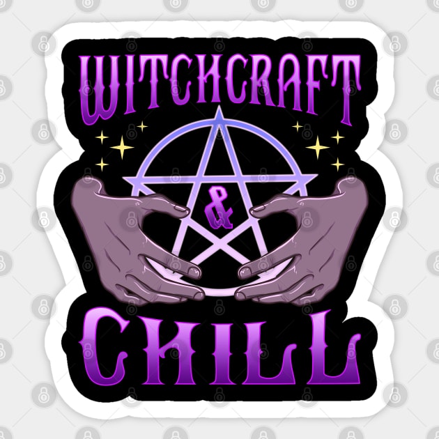 Witchcraft and Chill Occult Pentagram Halloween Sticker by creative